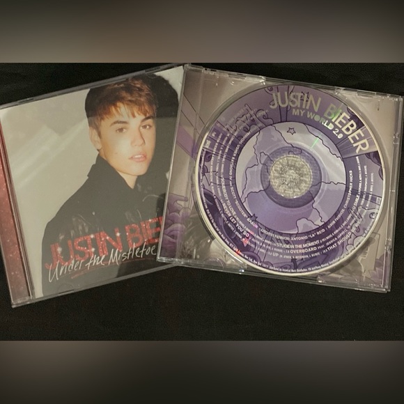 Justin Bieber- set of 2 CD’s -  “My World”- 2010 & “Under the Mistletoe” - used - Picture 1 of 7
